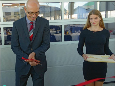 Opening of assembly and loading hall and attached office building