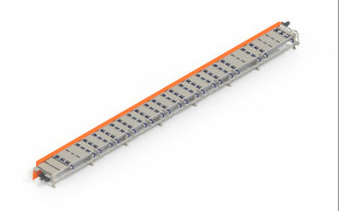 Side sweep chains with ending roller conveyor