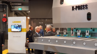 Swedens King Carl Gustaf visiting Ledineks stand