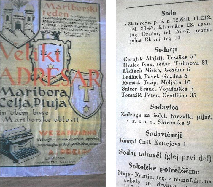 Veliki Adresar Maribora, Celja, Ptuja za leto 1935  , vir: PAM